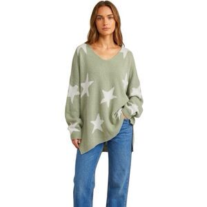 A Beautiful Soul Sweater Size A Size (1X ) Stars Green Cozy Slouchy Whimsigoth